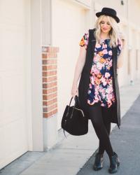 FLORAL AND BLACK + #WIWT LINK UP!