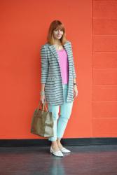 Casual Spring Style | Bright Pastels: Pink, Mint, White and Grey