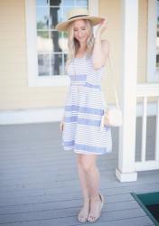 linen dresses + straw hats