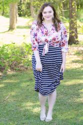 Blush Floral and Stripes | Shaped by Stripes