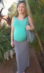 Green Maternity Tops and Maxi Skirts, Balenciaga Day Bag