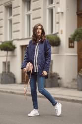 Blue Bomber Jacket and Denim