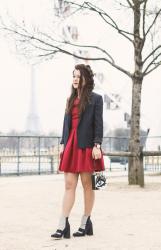 Red dress – Elodie in Paris