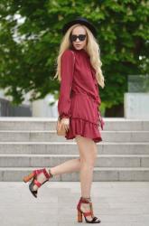 Burgundy dress