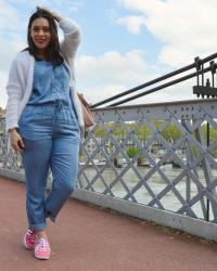  ❤#Look: Pink Gazelles & Denim Jumpsuit