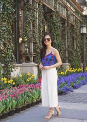 Floral Cami & White Culottes