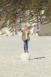 WALKING OVER THE FROZEN LAKE