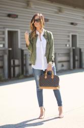 Utility Shirt + Distressed Denim