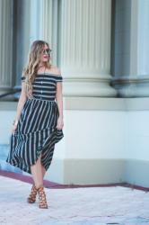 Striped Midi