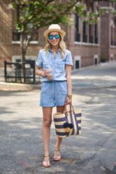 Chambray Romper in the West Village