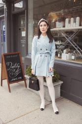 Light blue trench coat 