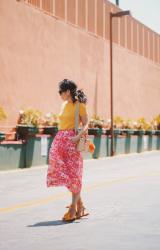 Mellow Yellow : Summer Weight Knit & Floral Sandals
