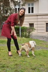 burgundy trenchcoat