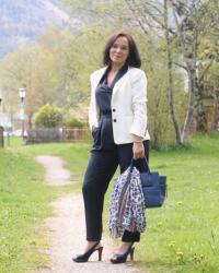 Office Style in a Blue Jumpsuit