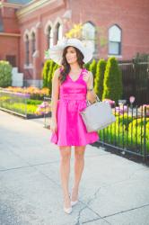 Pink Fit and Flare Dress