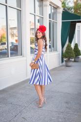 Kentucky Derby Stripe Midi Dress