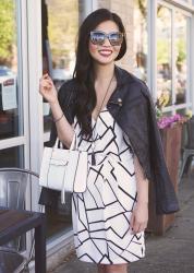 Black & White Graphic Print Dress