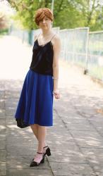1003 ==> Royal blue skirt & velvet top 