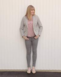 Grey Jersey Tweed Jacket and Grey Skinny Jeans