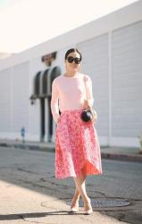 Spring Style: Knit Top & Floral Midi Skirt