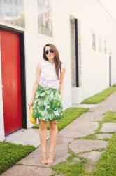 Palm Print Party Skirt