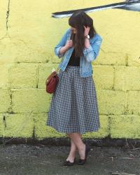 OOTD: Black and white gingham skirt