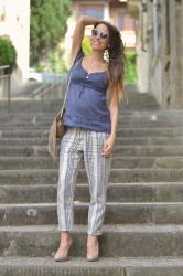 Come vestirsi in gravidanza? Outfit con pantaloni in lino 