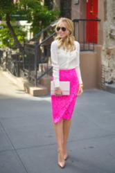 Styling A Pink Lace Pencil Skirt
