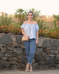 H&M Top with Mom Jeans