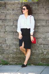 Black Denim Skirt & a Classic White Shirt (& #Passion4Fashion Link-up)