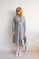 Checkered dress.