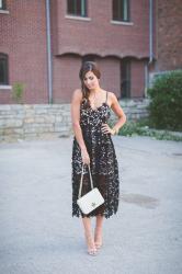 Black Lace Midi Dress