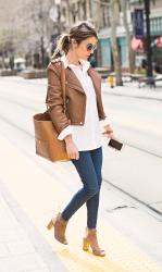 SS 2016 TREND: COGNAC LEATHER JACKET - TENDENZE PRIMAVERA ESTATE:  LA GIACCA IN PELLE COLOR COGNA: COME ABBINARLA? -