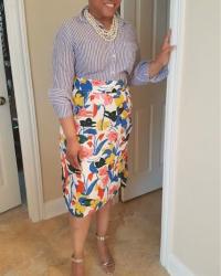 J. Crew Pintucked Midi Skirt in Morning Floral  