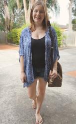 Postpartum Outfits: Denim and Louis Vuitton Speedy Bandouliere