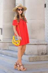 Little Red Off the Shoulder Dress