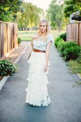 {Lace Maxi Skirt} | Repurposed Prom Dress