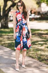 Sailboat-Print Shirtdress