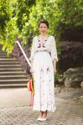 walk in the park | maxi dress with floral embroidery