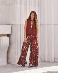 Wide slotted pants