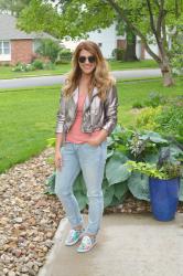 Silver Jacket + Men’s Jeans.