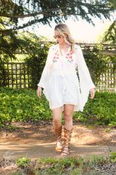 white embroidered dress for summer