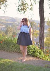 Thrifted Gingham Button Down + Zara Skirt