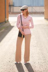Winser London Blogger Collaboration | Pink Sweater and Camel Wide Leg Pants + the #iwillwearwhatilike Link Up