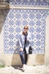 ABRIGO JACQUARD Y ADIDAS STAN SMITH EN LISBOA