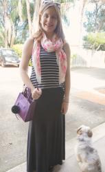 Maxi Skirts, Alexander McQueen Skull Scarves and Rebecca Minkoff Mini MAB Tote Bag