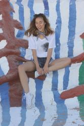 Classic T-Shirt, Denim Shorts & Converse Chucks at Salvation Mountain