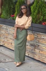 LONG KHAKI SKIRT