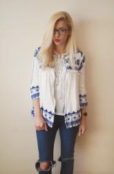 LACE-UP BLOUSE & BOHO JACKET