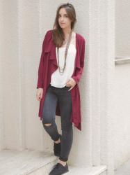 wine trench coat